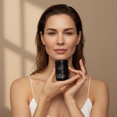 Model holding Product Glow